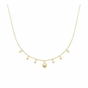 Lilly May - 18ct Yellow Gold Plated CZ Star & Sun Necklace