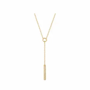 Lilly May - 18ct Yellow Gold Plated CZ Claw Set Drop Necklace