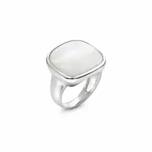 Lilly May - Sterling Silver Mother of Pearl Square Top Ring