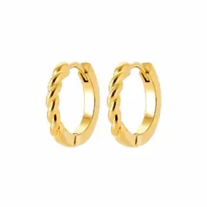 Lilly May - 18ct Yellow Gold Plated Twist Front Huggies