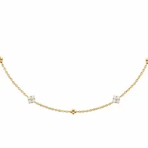 Lilly May - 18ct Yellow Gold Plated CZ Bead Necklace