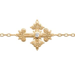 Lilly May - 18ct Yellow Gold Plated CZ Cross Bracelet