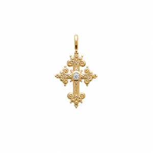Lilly May - 18ct Yellow Gold Plated CZ Fancy Cross Pendant