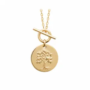 Lilly May - 18ct Yellow Gold Disc Tree & Fob Necklace
