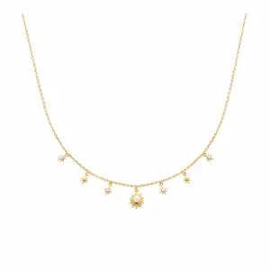 Lilly May - 18ct Yellow Gold Plated CZ Star & Sun Necklace