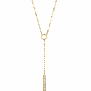Lilly May - 18ct Yellow Gold Plated CZ Claw Set Drop Necklace