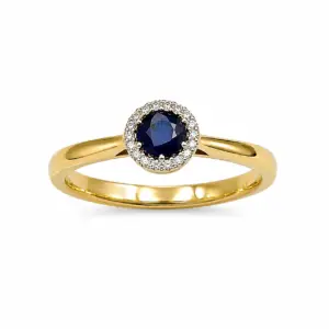 9ct Yellow Gold Sapphire & Diamond Ring