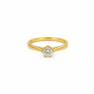 18ct Yellow Gold Diamond Solitaire Ring