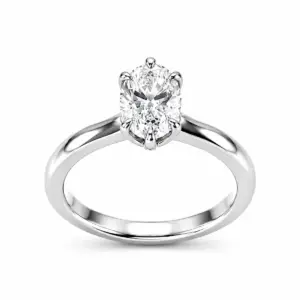 Platinum 2ct Lab-Grown Oval Diamond Solitaire Ring