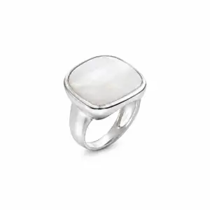 Lilly May - Sterling Silver Mother of Pearl Square Top Ring