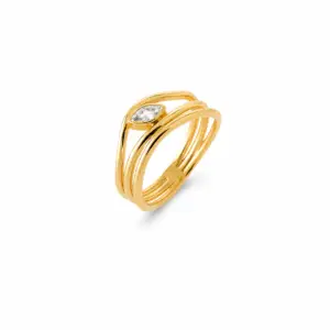 Lilly May - 18ct Yellow Gold Plated Triple Wave Ring
