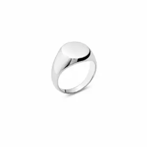 Lilly May - Sterling Silver Oval Flat Top Signet Ring