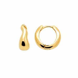 Lilly May - 18ct Yellow Gold Plated Wave Huggies