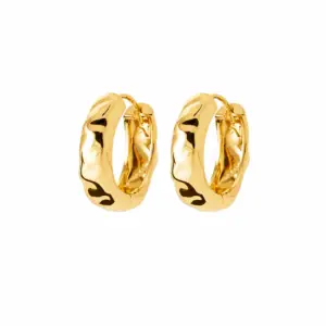 Lilly May - 18ct Yellow Gold Plated Ripple Hoop Earrings