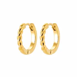 Lilly May - 18ct Yellow Gold Plated Twist Front Huggies