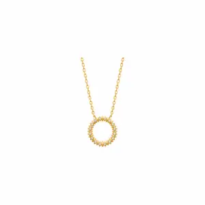 Lilly May - 18ct Yellow Gold Plated CZ Bezel Circle Necklace