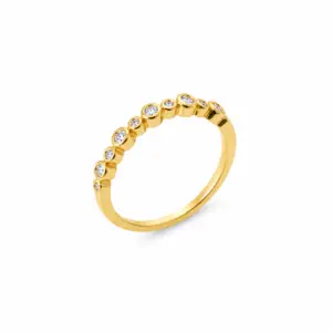 Lilly May 18ct - Yellow Gold Plated Multi Bezel CZ Band
