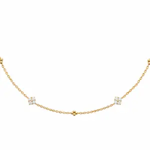 Lilly May - 18ct Yellow Gold Plated CZ Bead Necklace