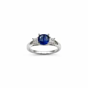 Platinum Sapphire & Diamond Ring 0.45ct