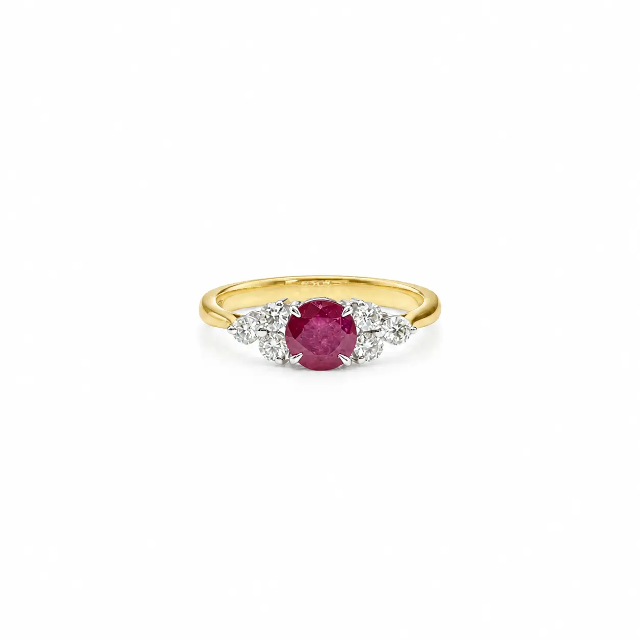 9ct Yellow & White Gold Ruby & Diamond Ring - Image 2