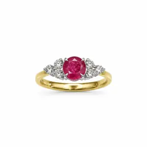 9ct Yellow & White Gold Ruby & Diamond Ring