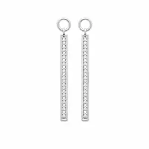 Lilly May - Sterling Silver CZ Channel Drop Earrings