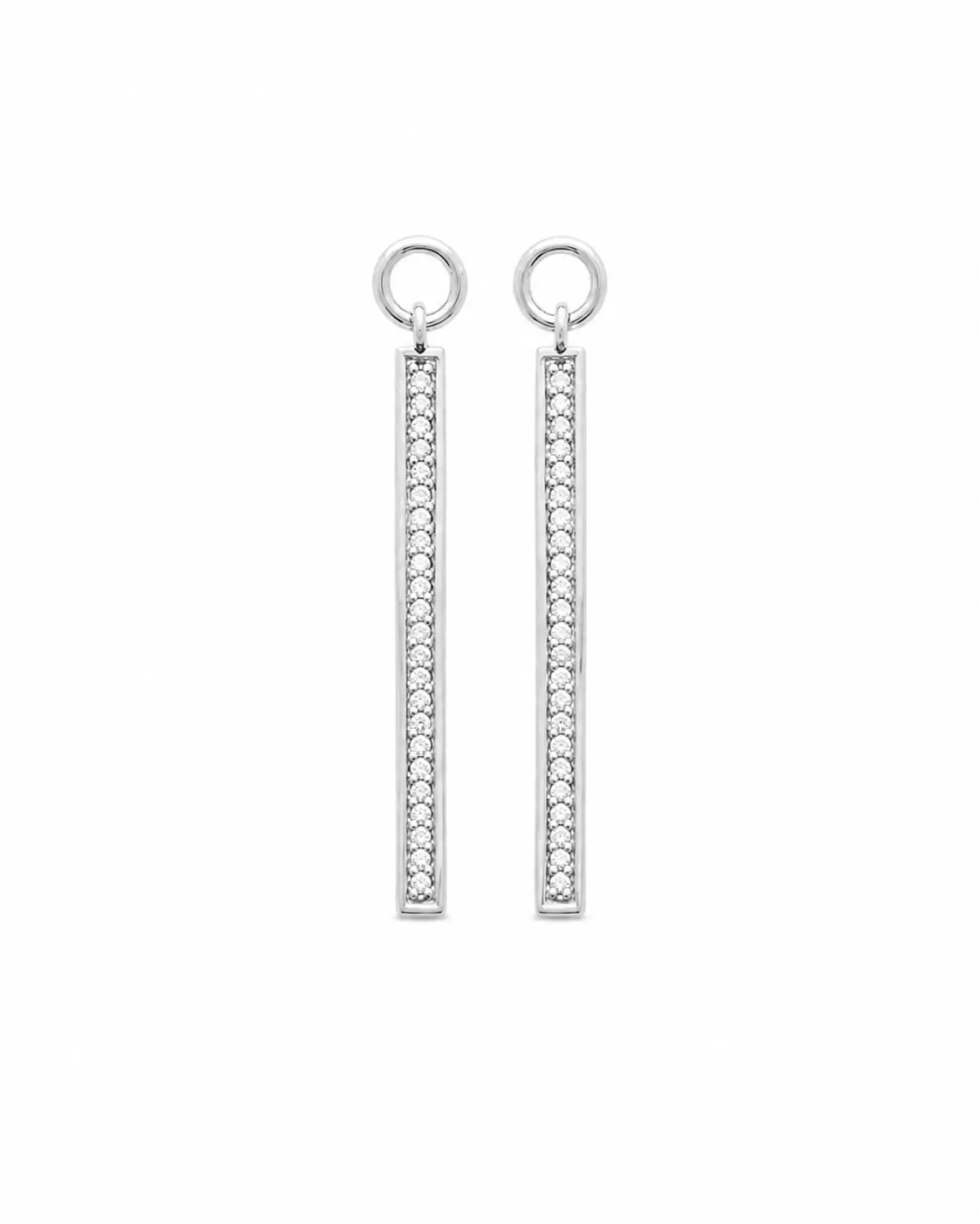 Lilly May - Sterling Silver CZ Channel Drop Earrings