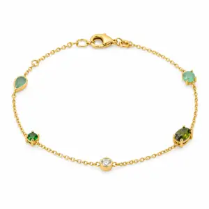 Lilly May - 18ct Yellow Gold Multi Shape & Colour Bracelet