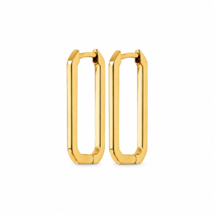 Lilly May - 18ct Yellow Gold Plated Medium Rectangle Earrings
