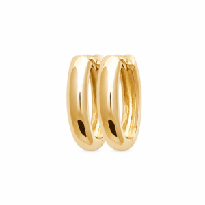 Lilly May - 18ct Yellow Gold Plated Oval Huggie Earrings