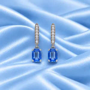 18ct White Gold 2.12ct Sapphire & Diamond Earrings