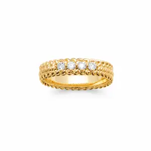 Lilly May - 18ct Yellow Gold Plated Triple Beaded CZ Ring