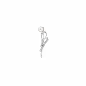 Ellani Sterling Silver CZ & Freshwater Pearl Brooch