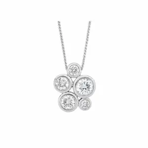Ellani Sterling Silver CZ Cluster Pendant