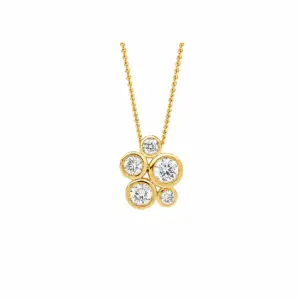 Ellani Yellow Gold Plated CZ Cluster Pendant